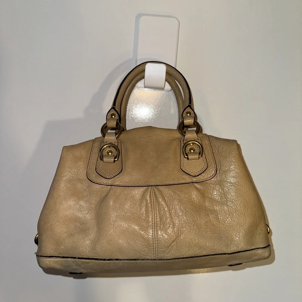 Coach 12937 Madison Sabrina Handbag Taupe Tan Leather Purse Bag USED / READ
